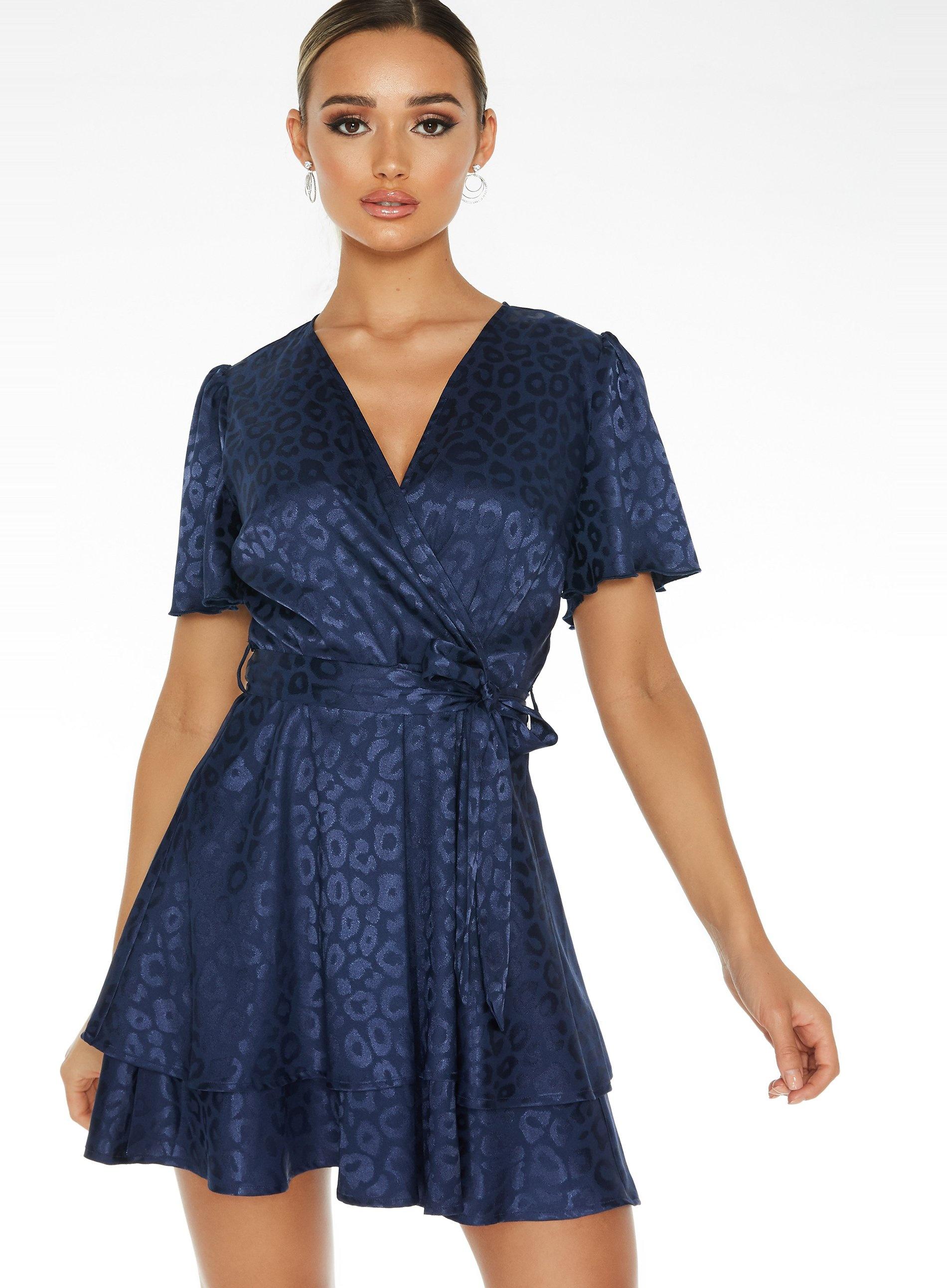 quiz blue wrap dress