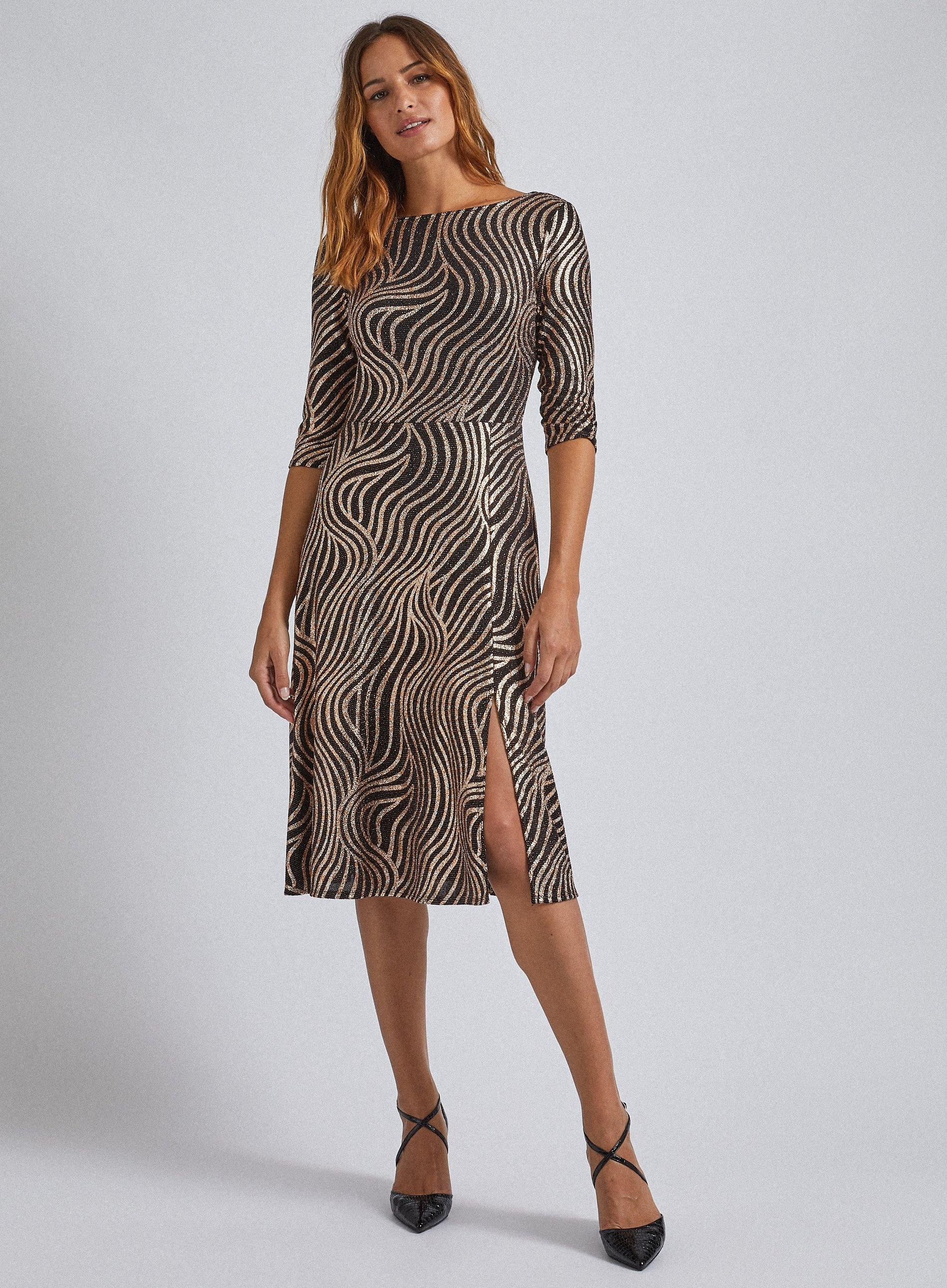 bronze sparkly dress