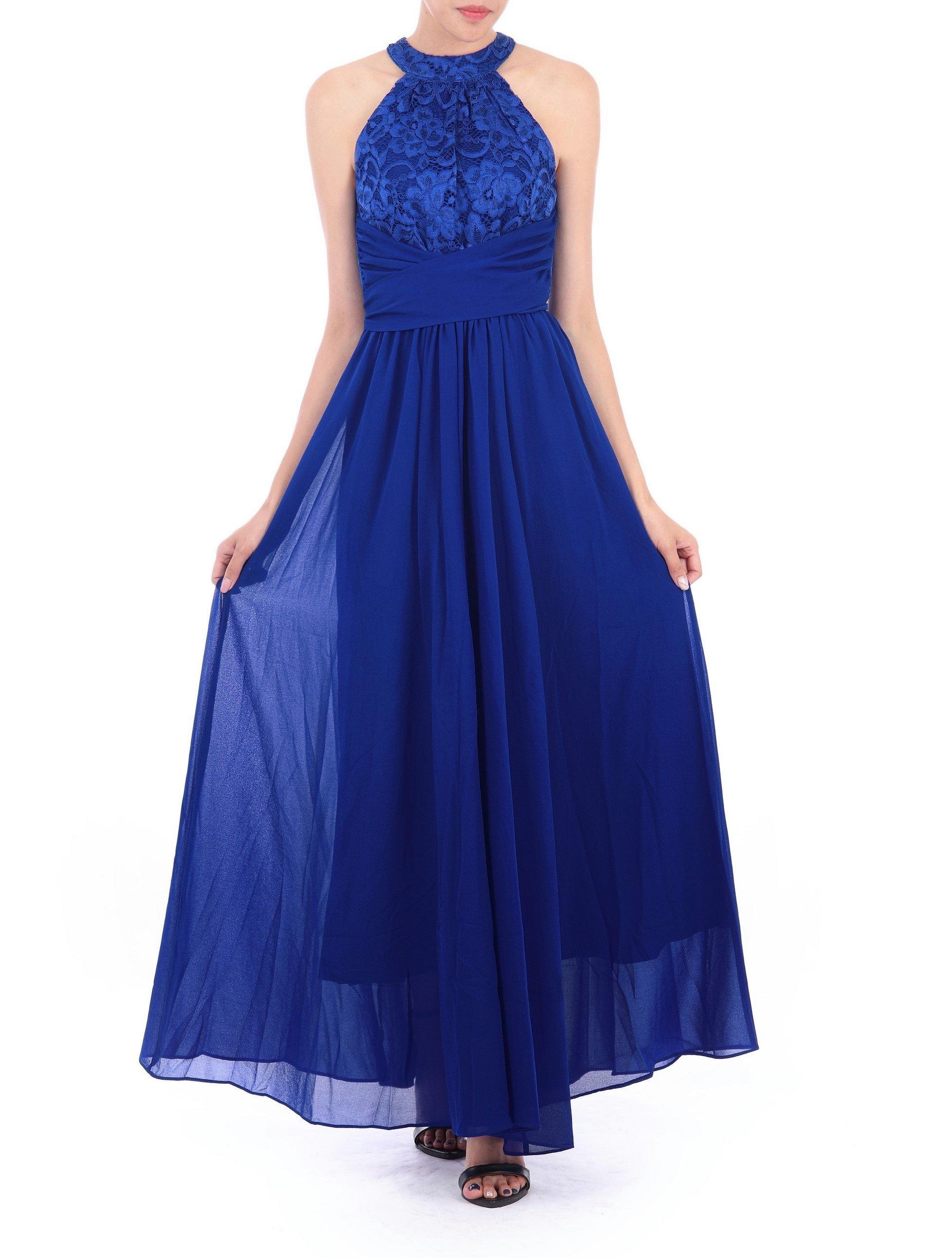 royal blue lace maxi dress