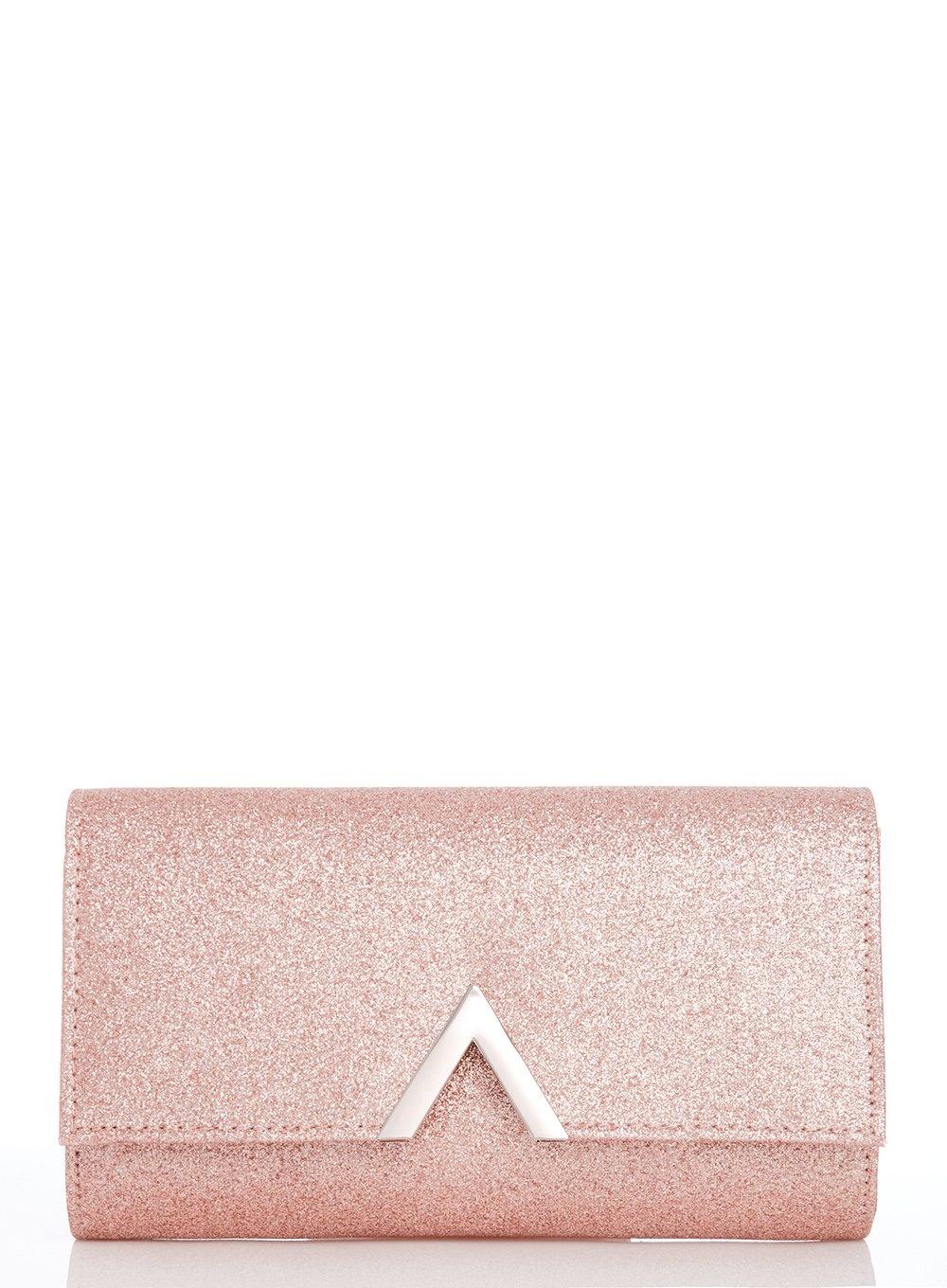 rose gold glitter clutch