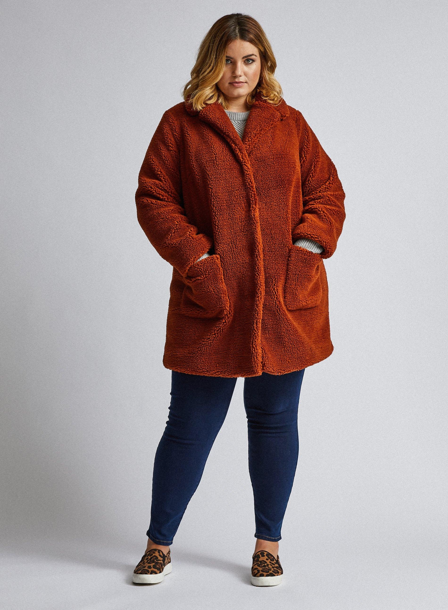 rust teddy coat