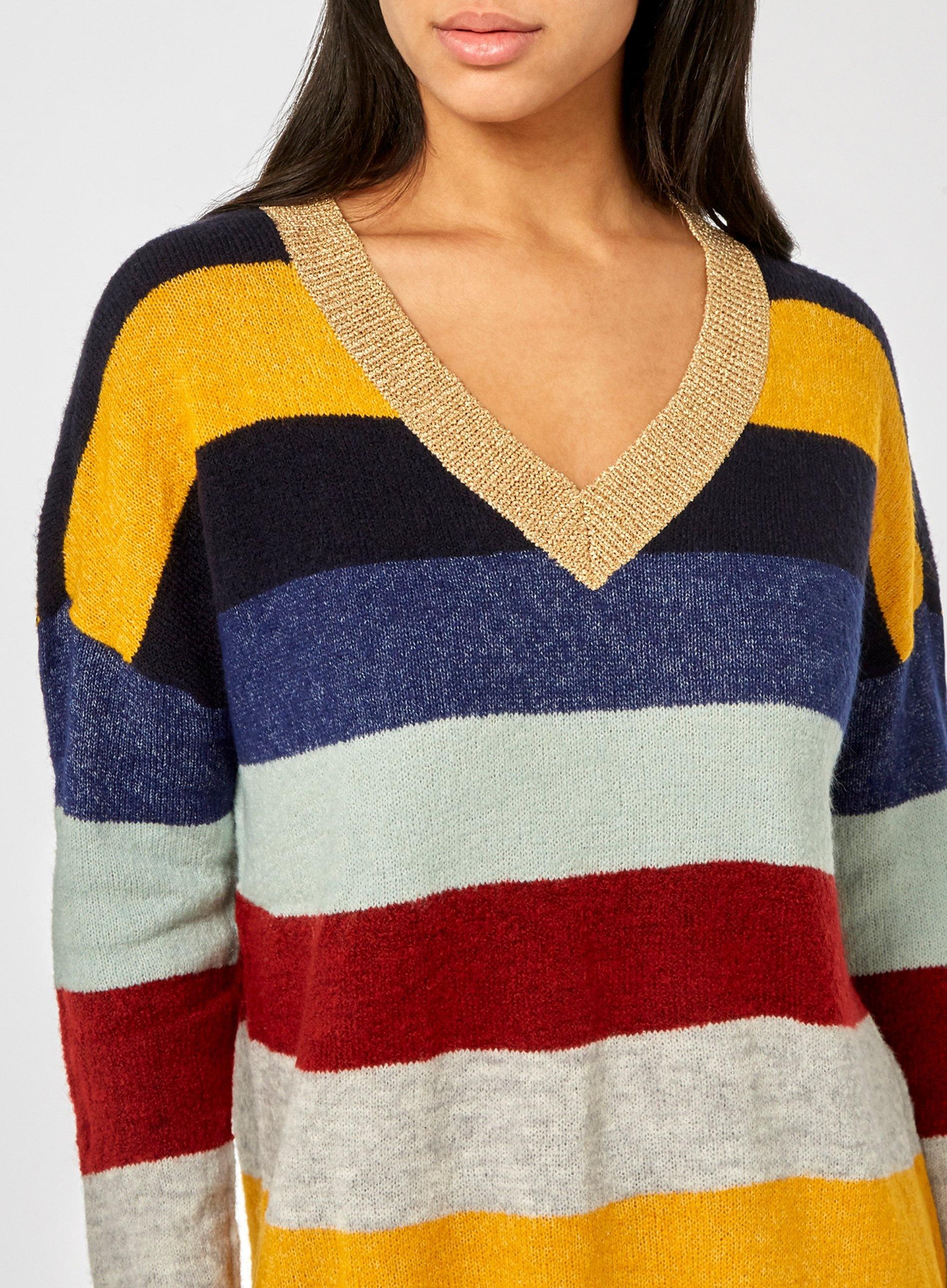 multi coloured striped jumper womens