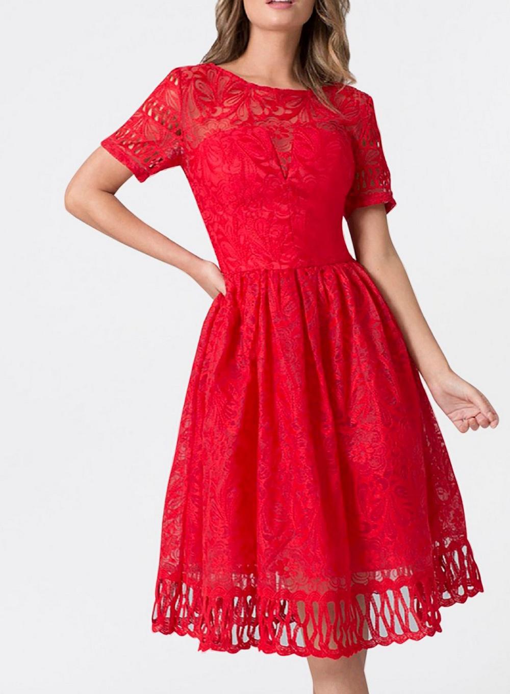 chi chi crochet midi dress