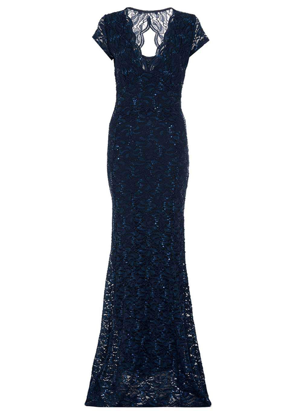quiz navy embellished maxi dress