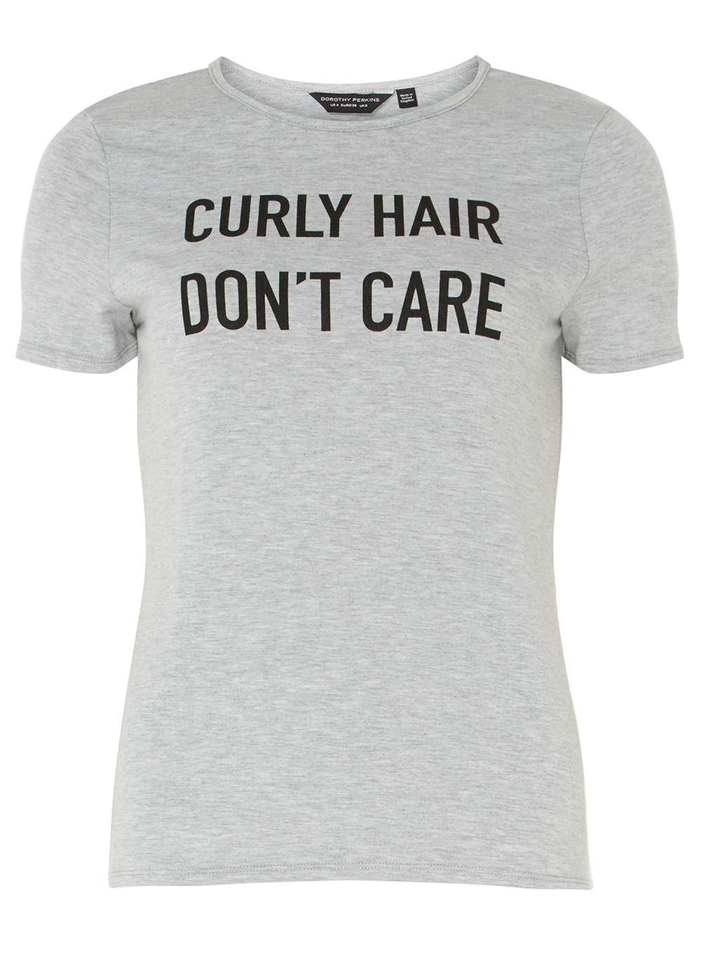 Dorothy Perkins Synthetic Grey Curly Hair Don T Care Slogan T