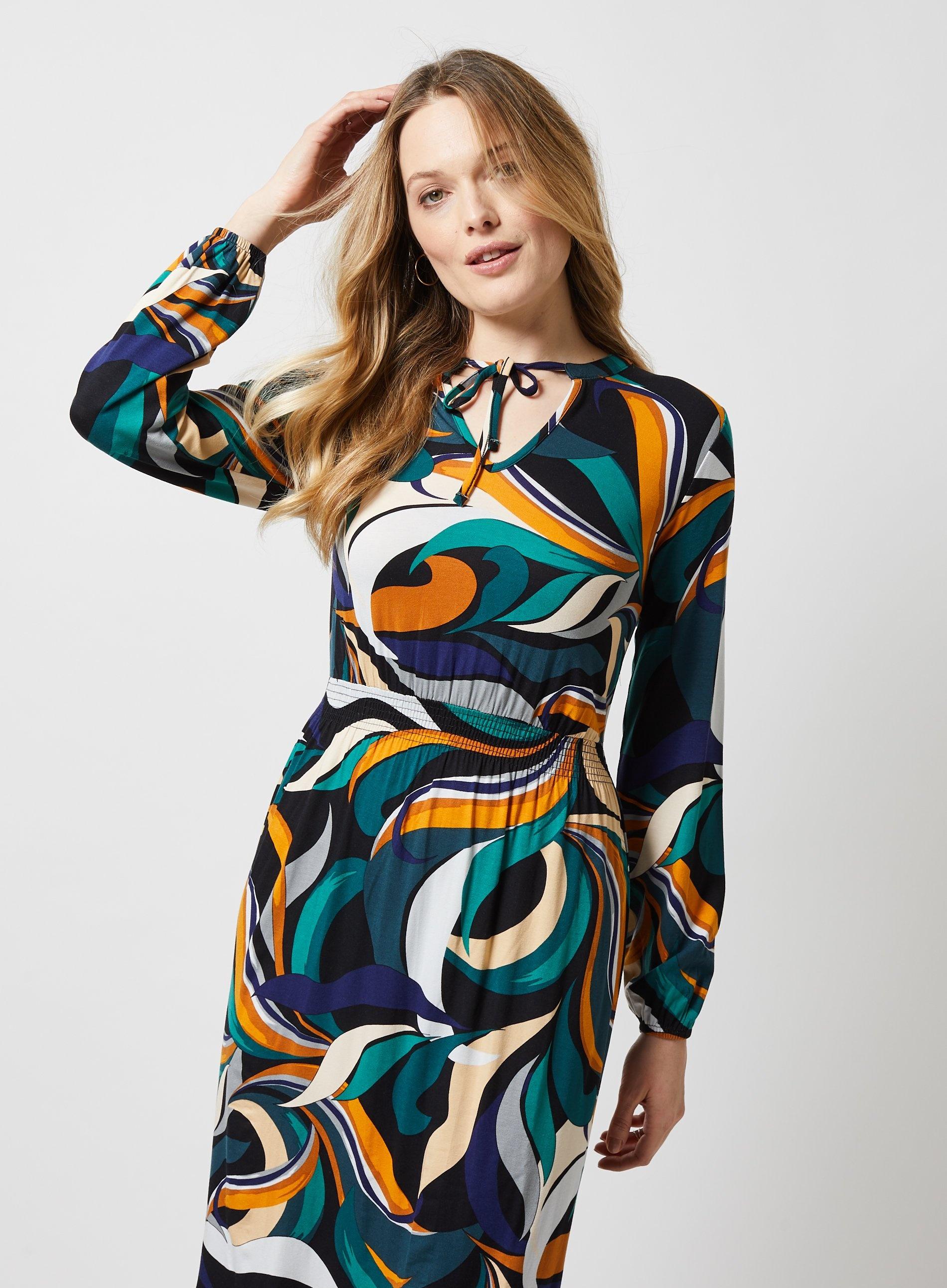 multi coloured midi dress