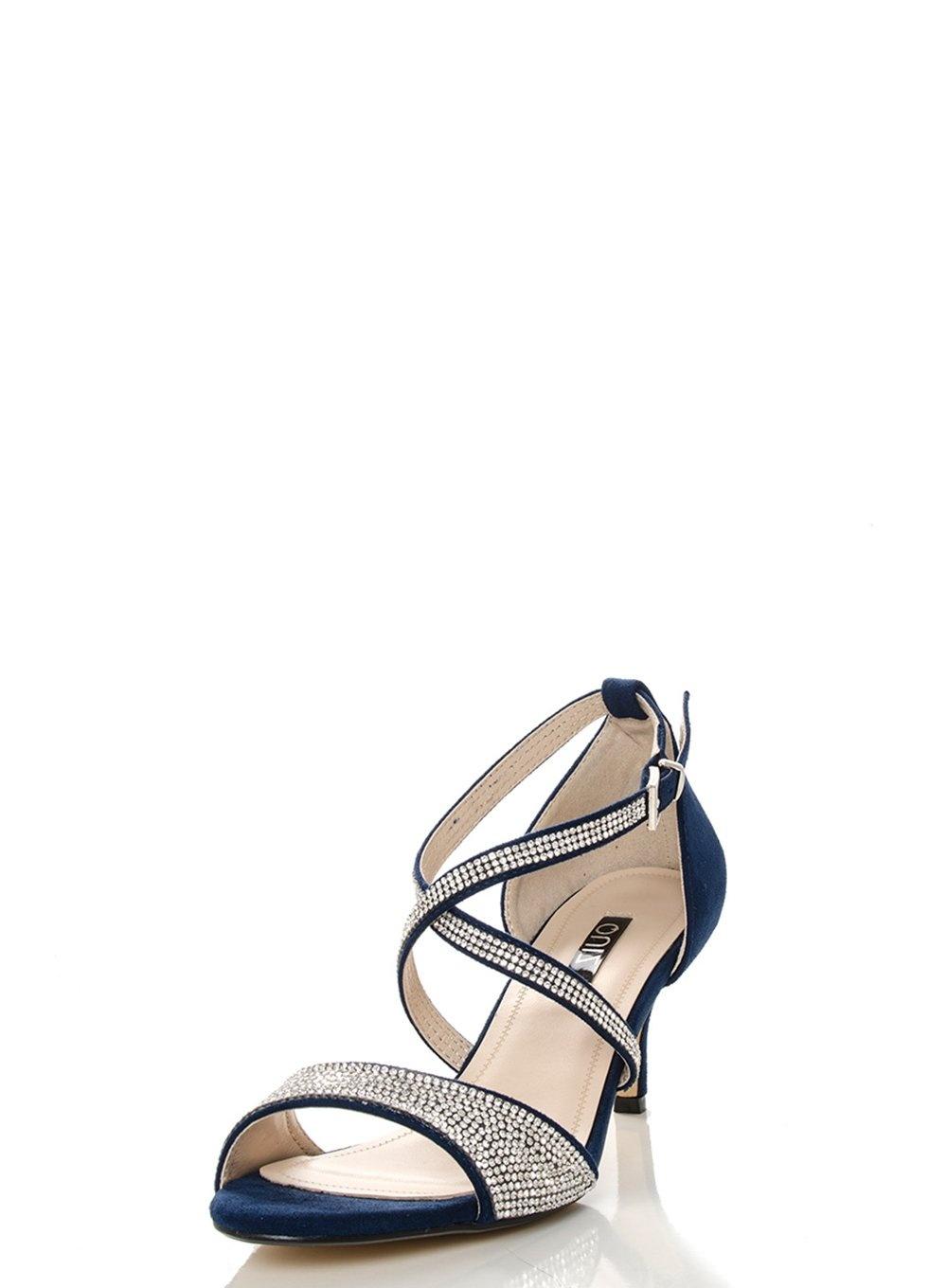 navy sandals low heel