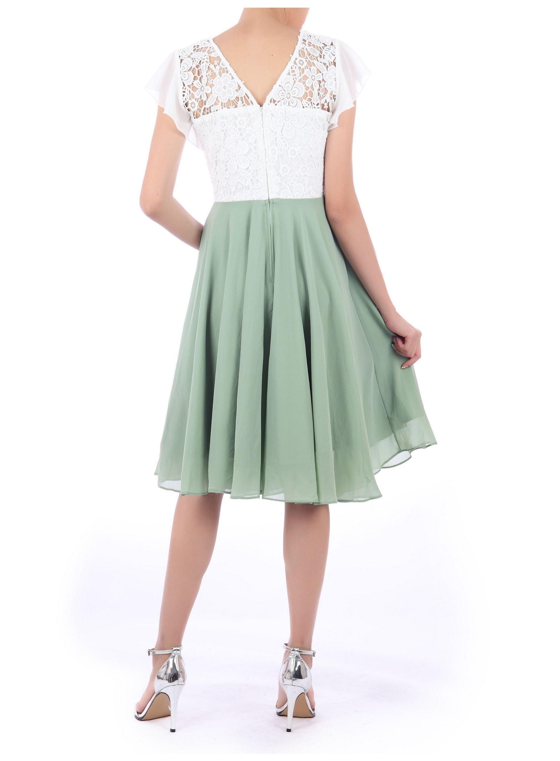 jolie moi green lace dress