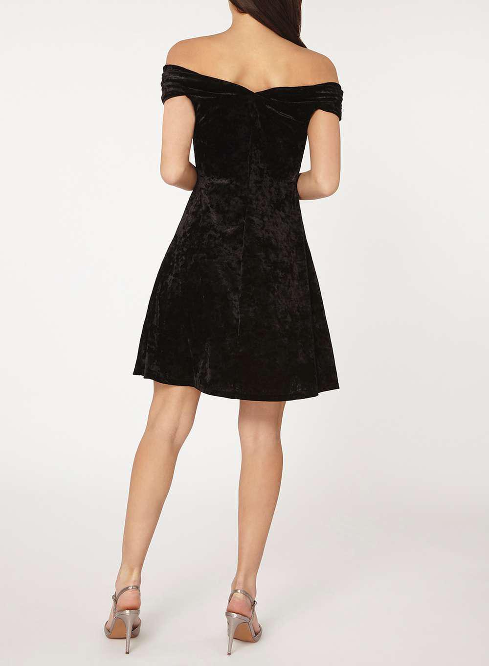 black bardot skater dress