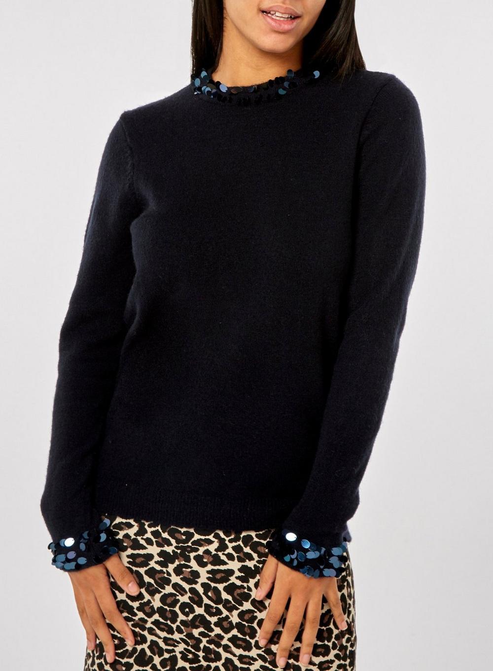 sequin cuff jumper