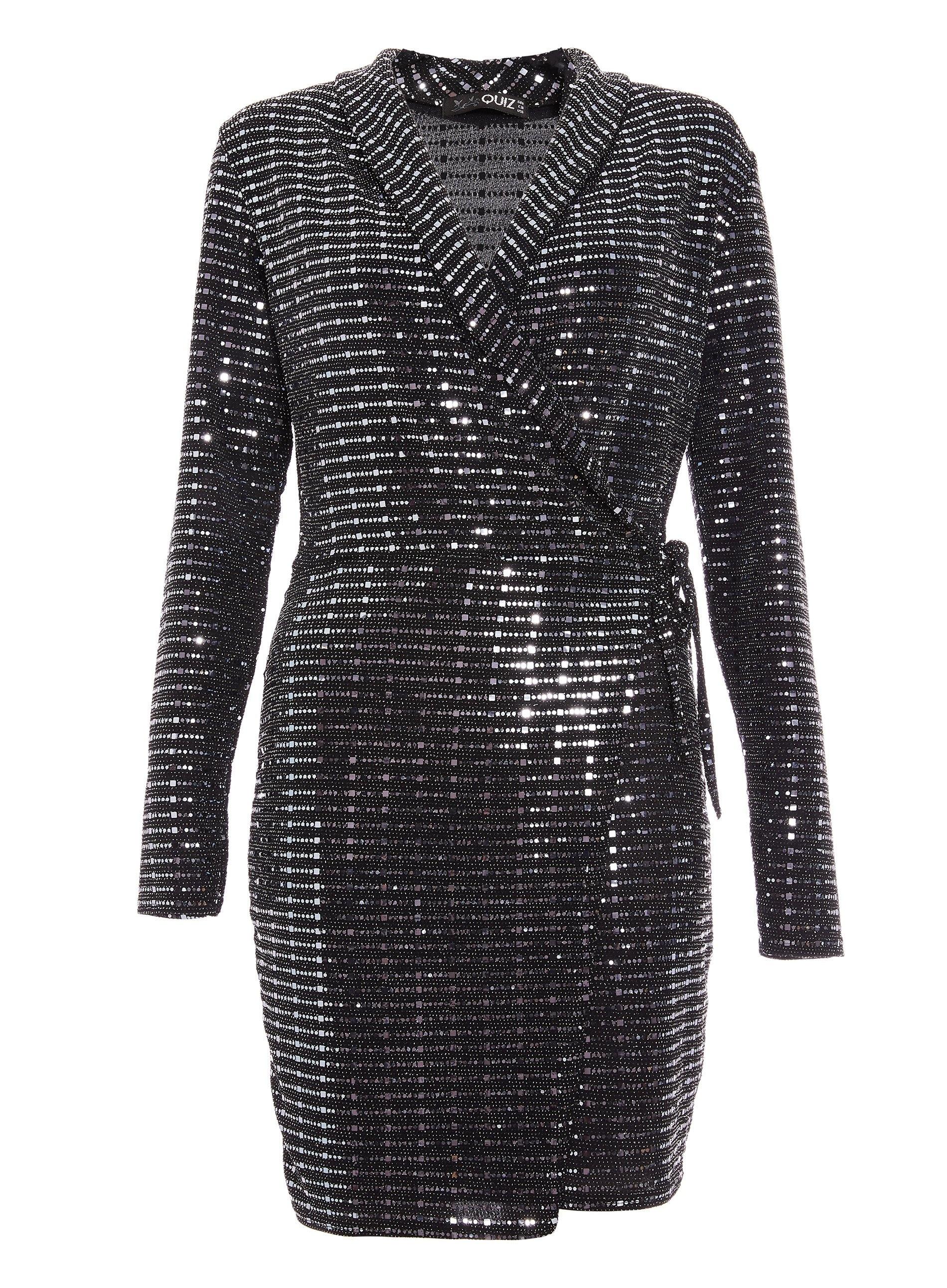 quiz black wrap dress