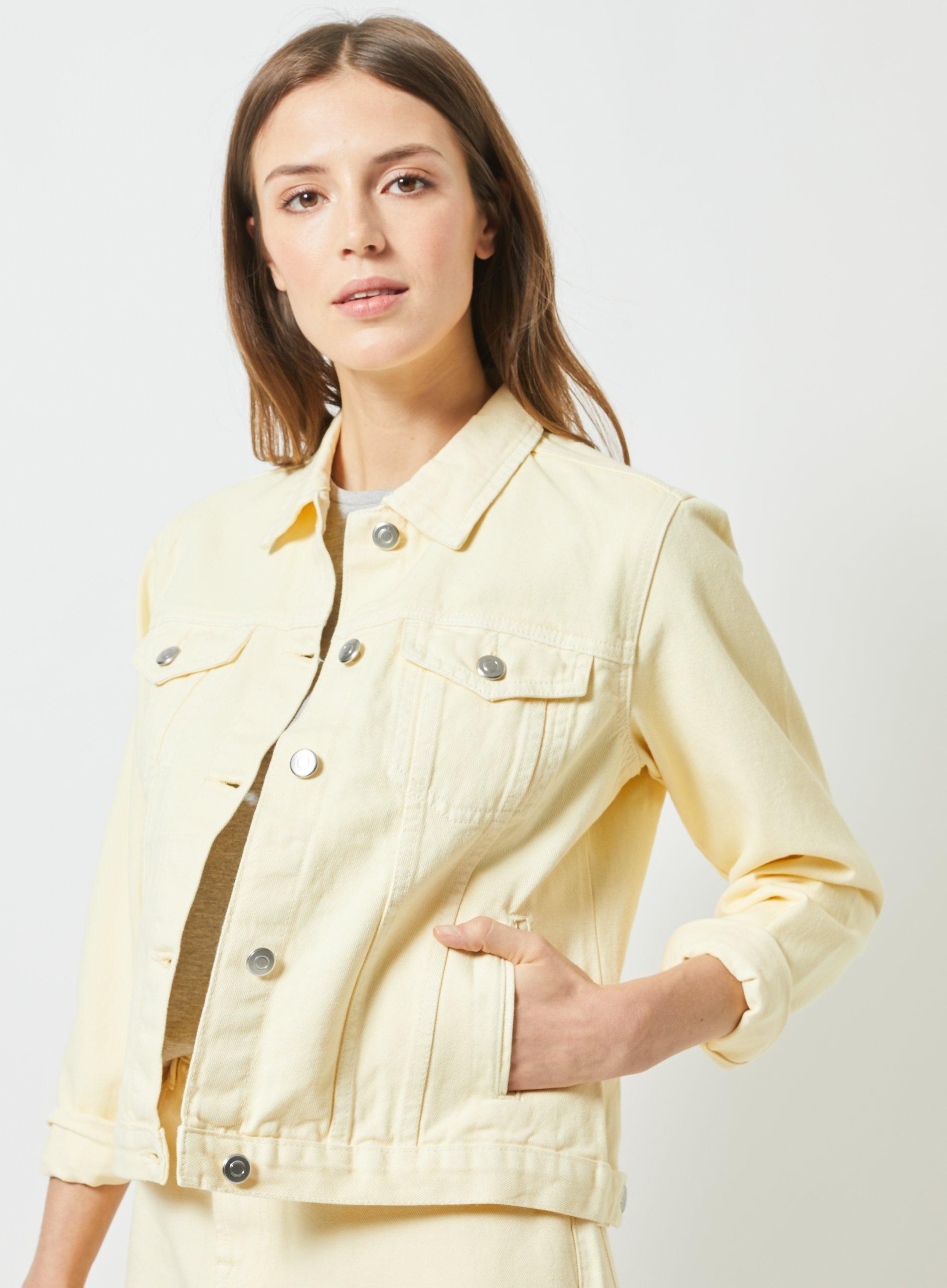 lemon yellow denim jacket