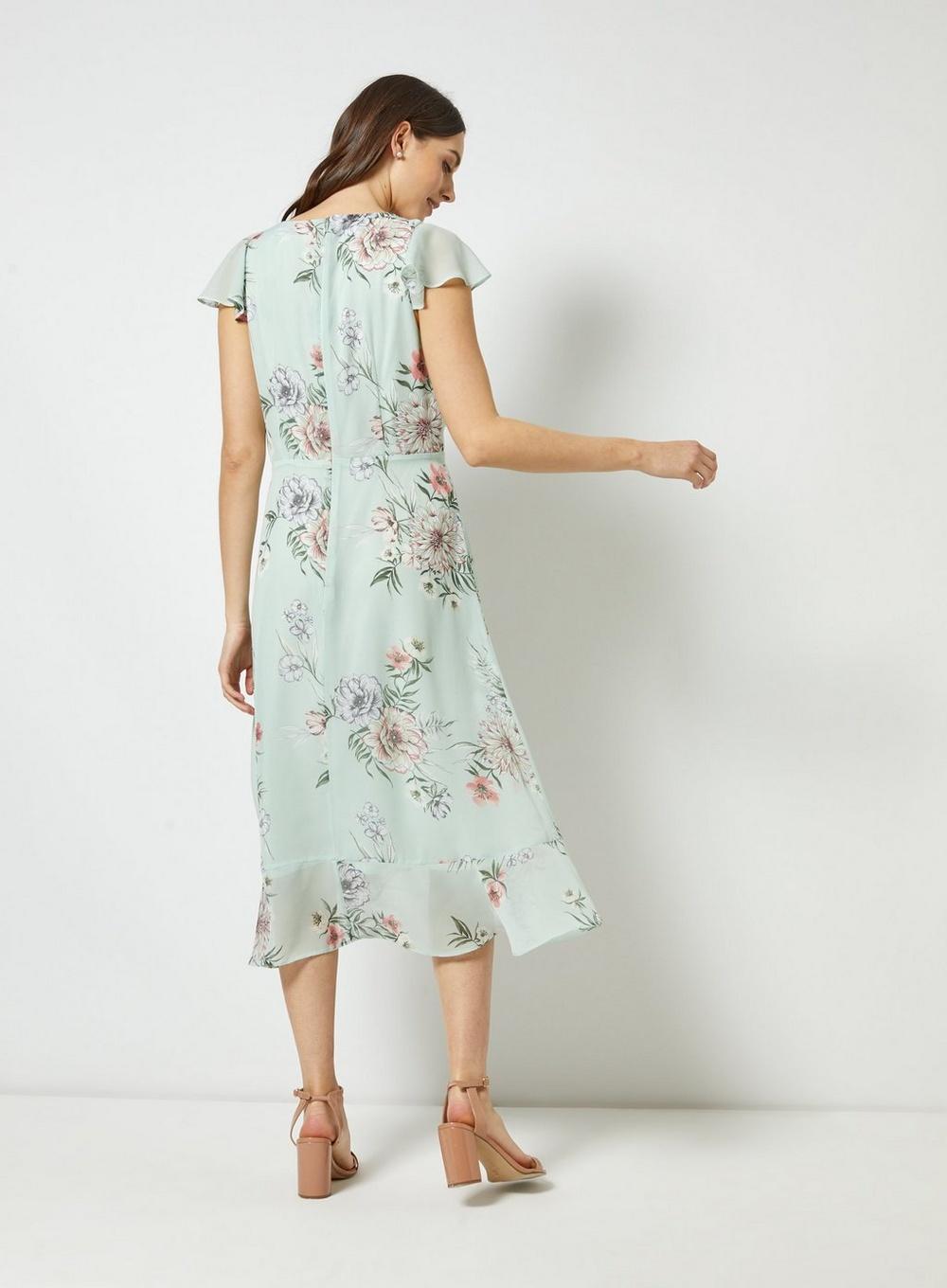 billie and blossom green floral dress