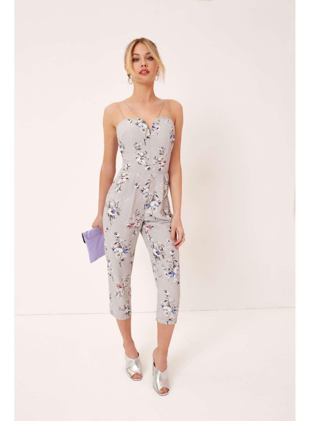 grey floral jumpsuit