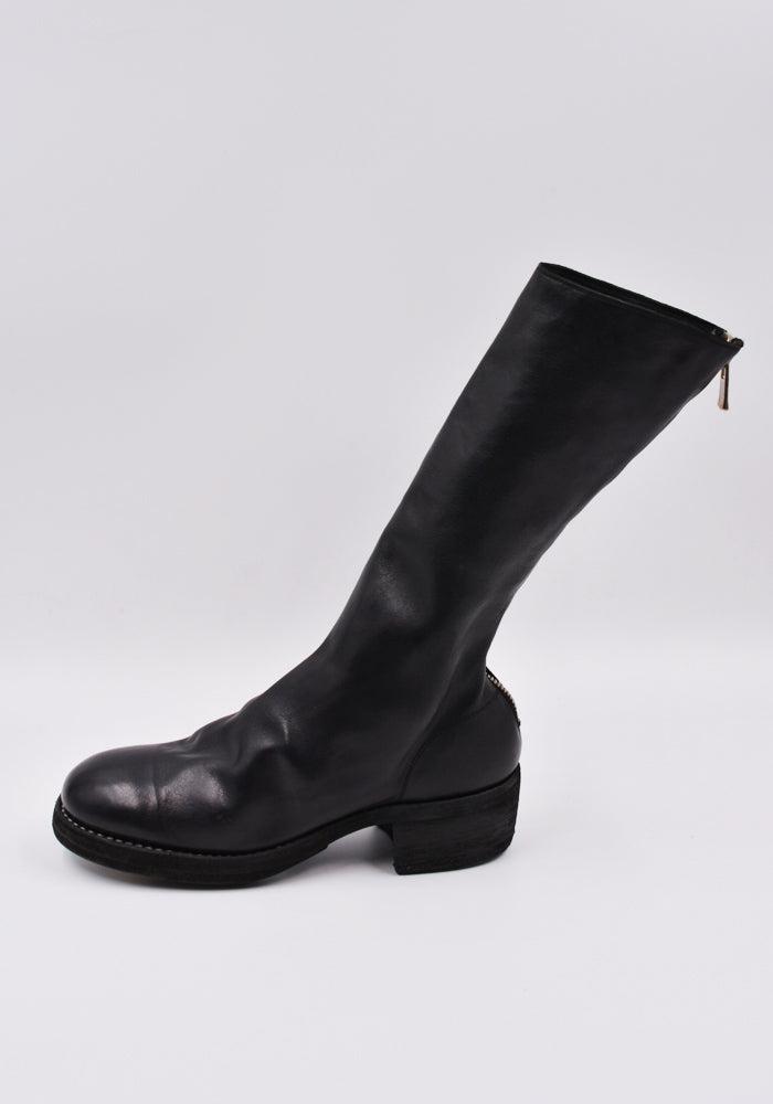 DOSHABURI Guidi 789z Soft Horse Full Grain Leather High Zip Boots Black