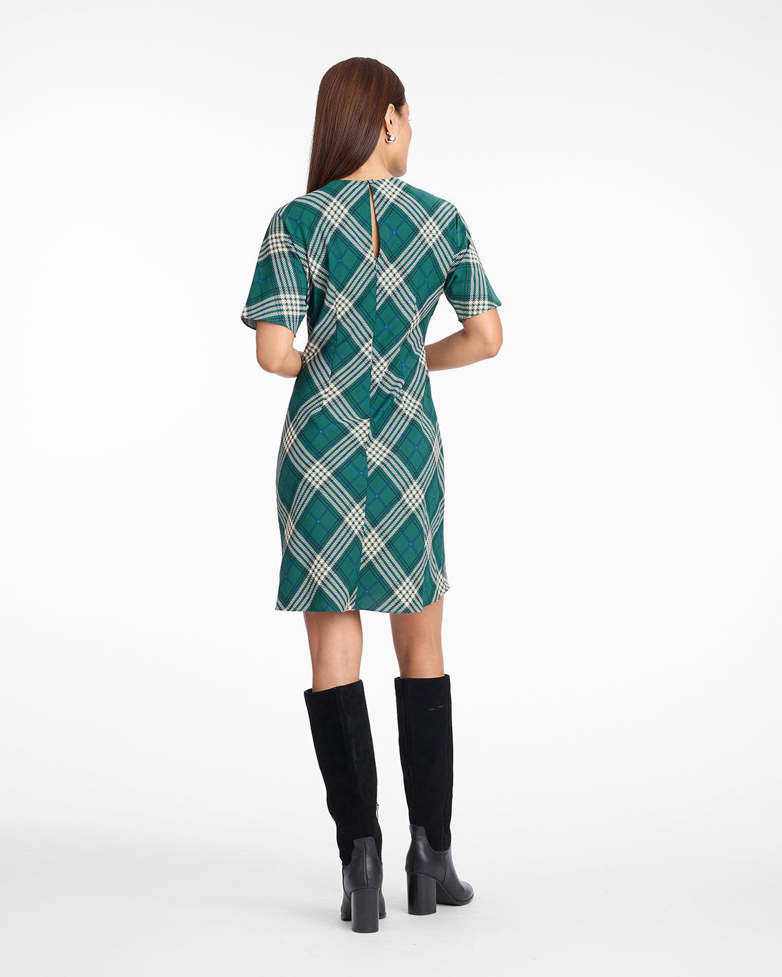 green emerald velvet dress Long-Sleeve Sadie Shift Dress in Evergreen | Color - Evergreen Ponte / XXL main image 0
