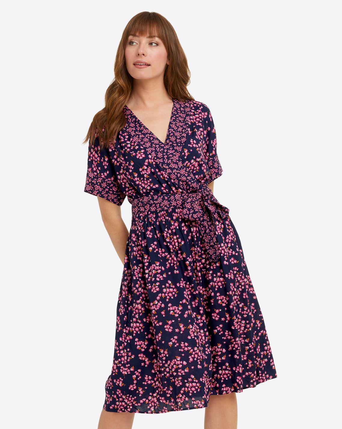 navy cherry dress