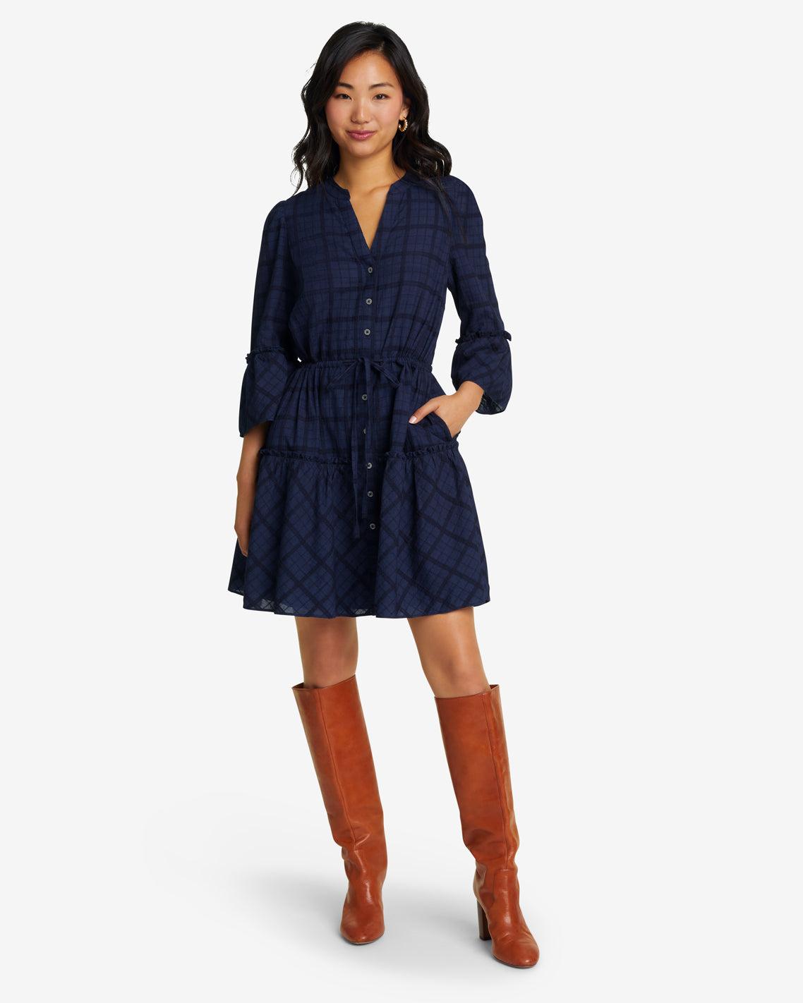 Draper James Avery Shirtdress In Pane Plaid in Blue | Lyst