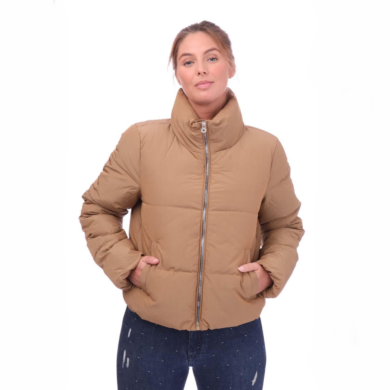 ONLY Ladies Dolly Short Puffer Jacket in Natural Lyst UK