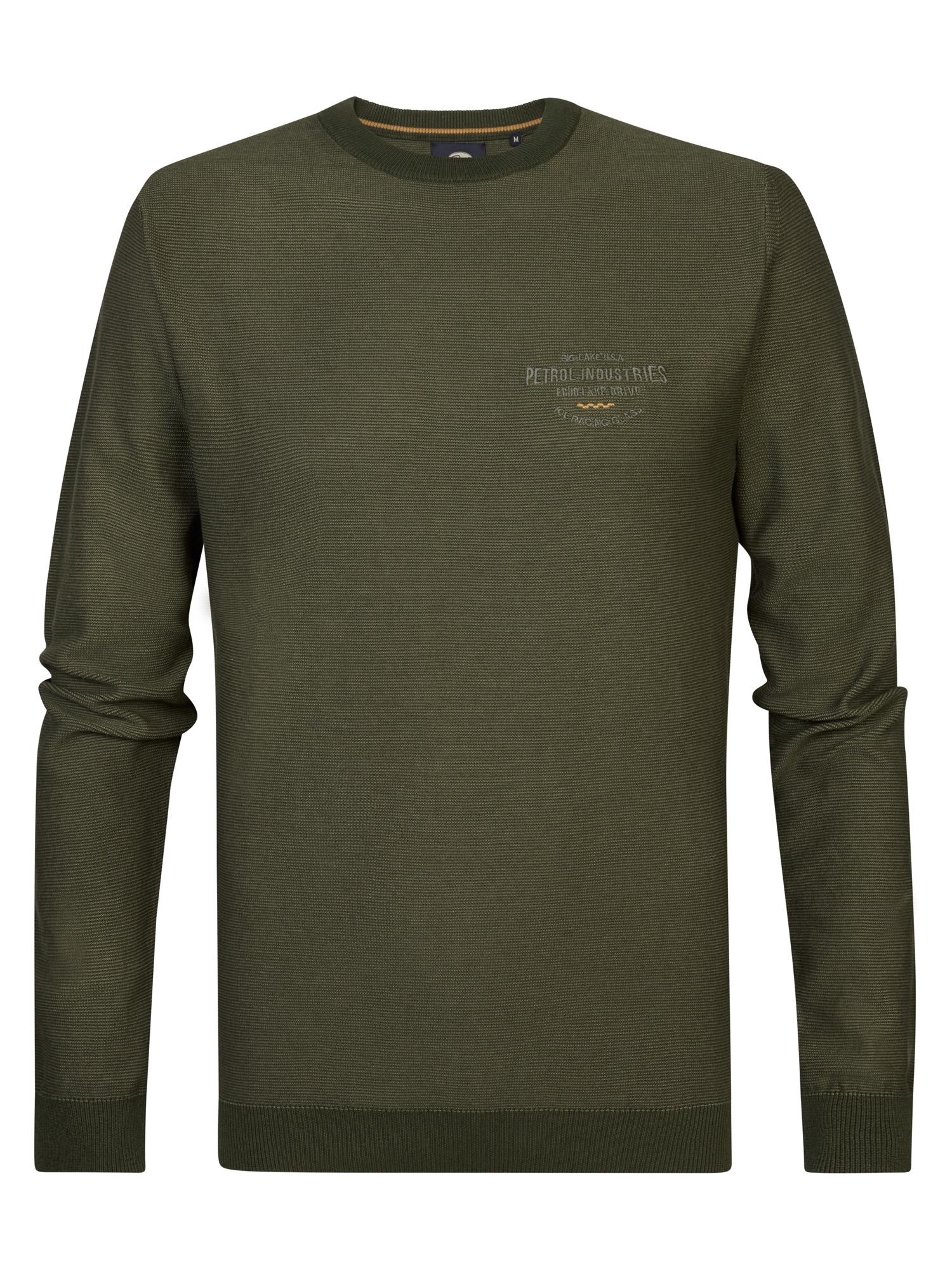 Petrol Industries Herren Pullover - Rundhals Feinstrick Baumwolle Acryl