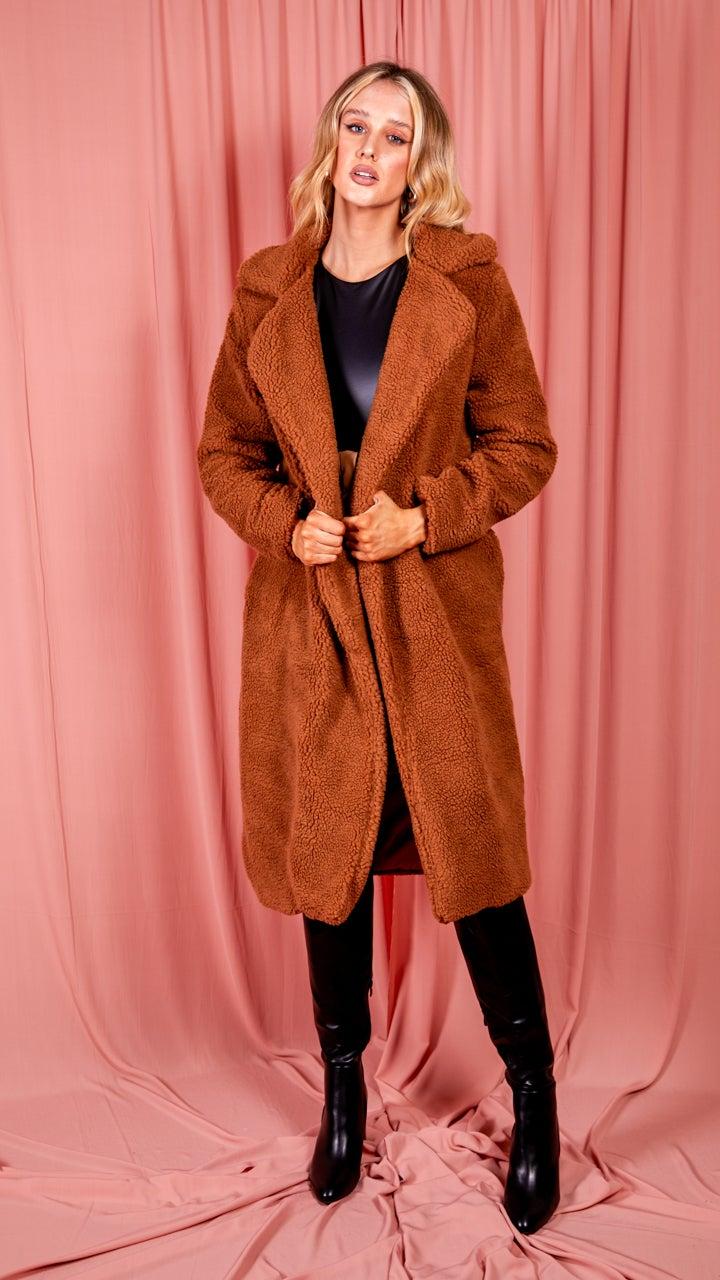 rust longline coat