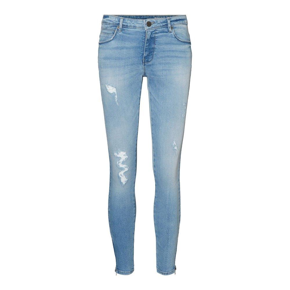 Noisy May Kimmy Normal Waist Ankle Zip Az093lb Jeans in Blue | Lyst