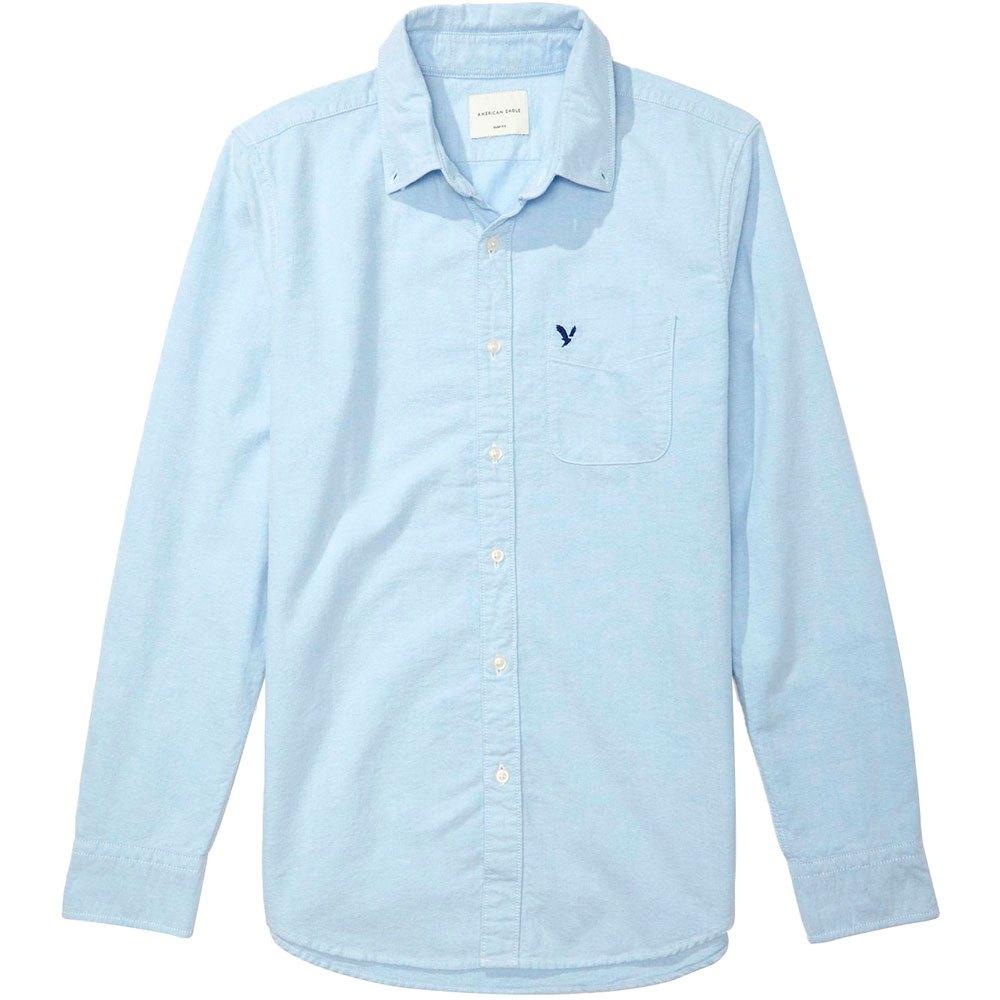 American Eagle Oxford Slim Fit Button-up Long Sleeve Shirt in Blue for Men  | Lyst