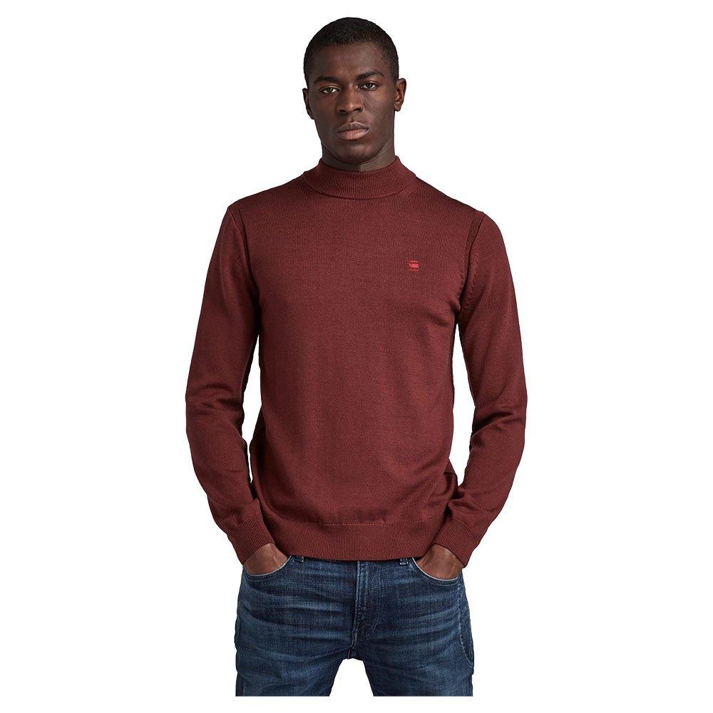 G-Star RAW Premium Core Mock Turtle Neck Sweater in Red for Men | Lyst