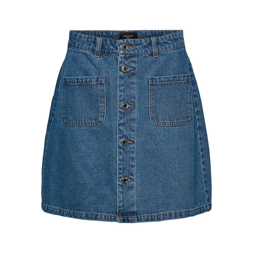 Vero Moda Oda Harper Pock High Waist Short Deni Skirt in Blue | Lyst