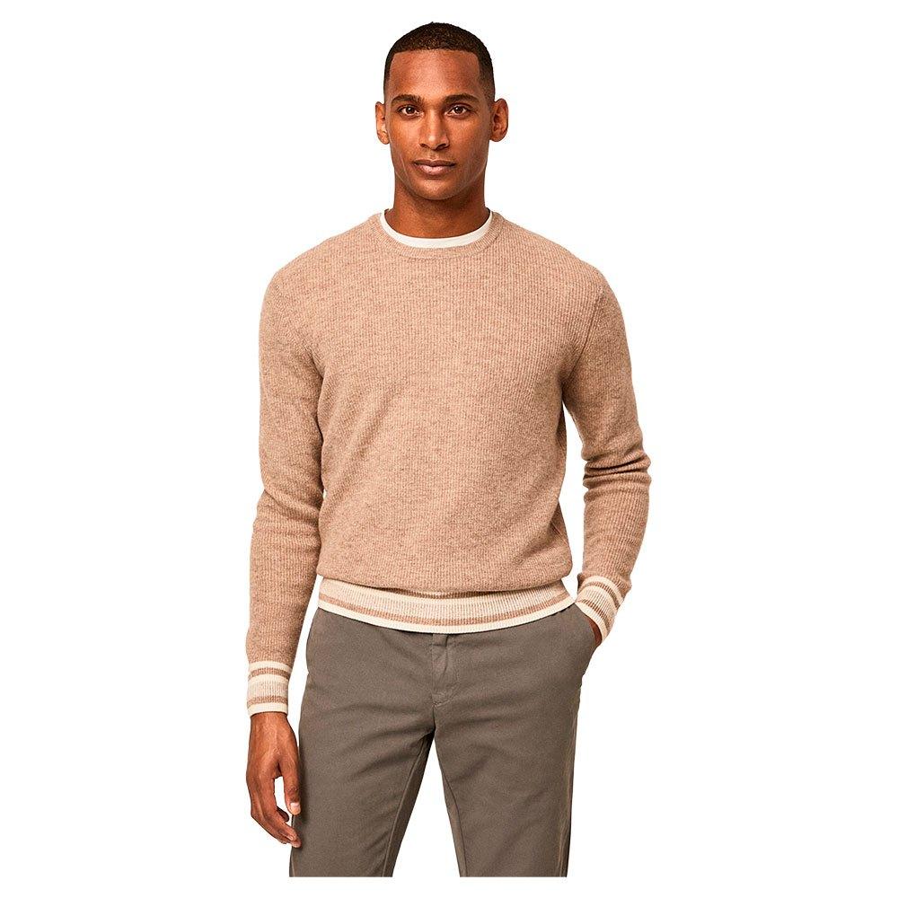 Hackett Contrast Rib Sweater in Natural for Men | Lyst