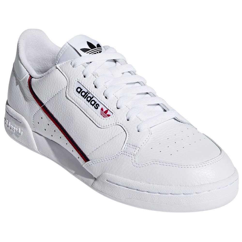 white & red continental 80 trainers