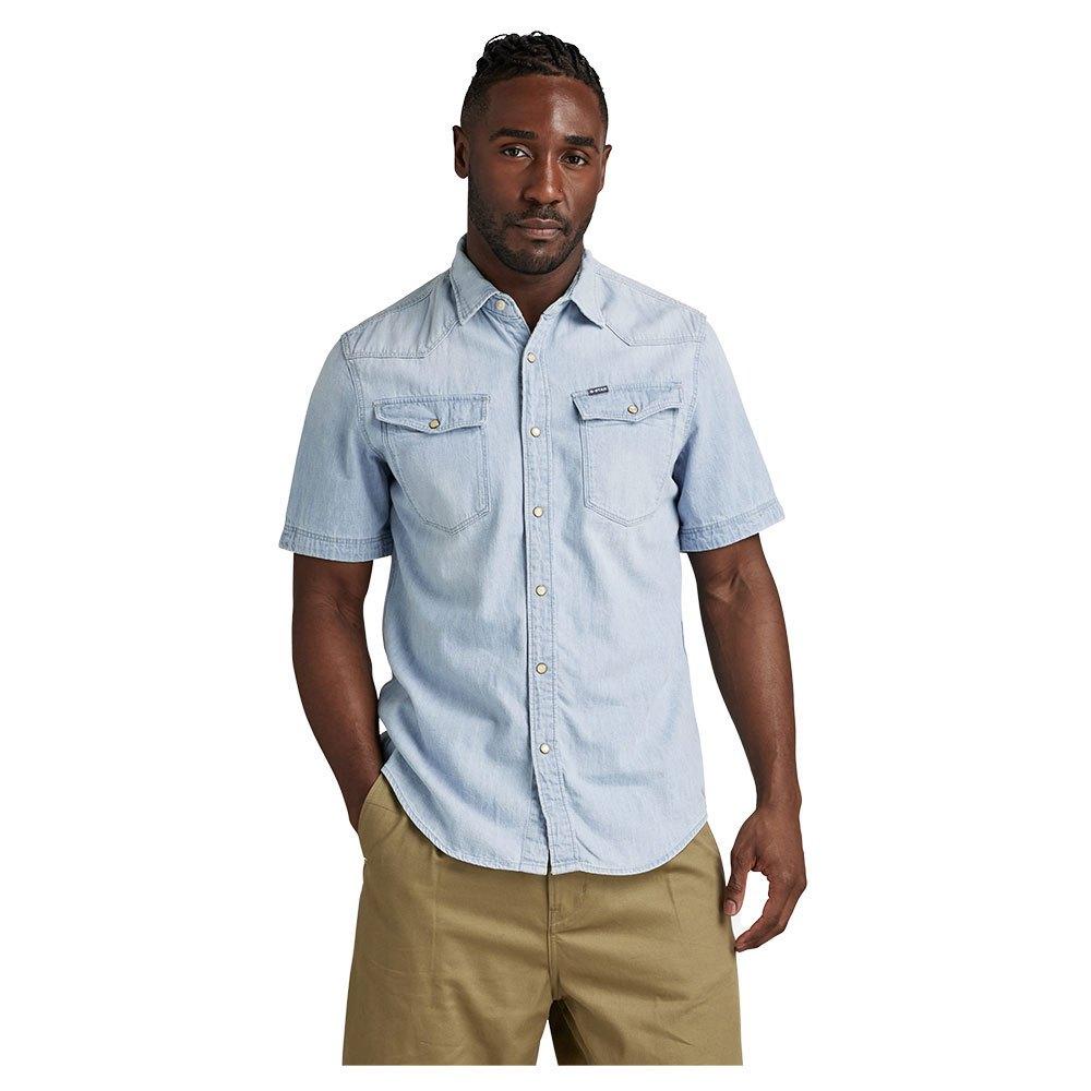 G-Star RAW 3301 Sli Fit Short Sleeve Shirt An in Blue for Men | Lyst