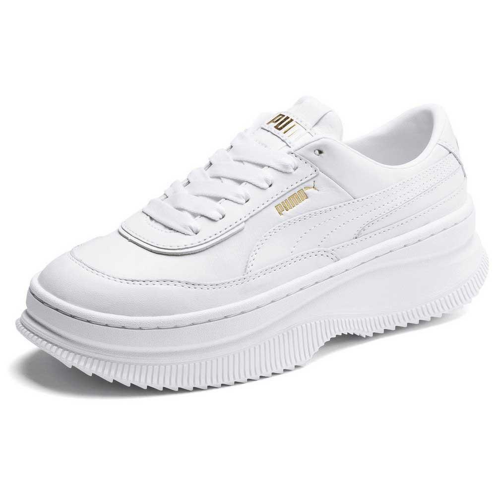 puma white leather deva trainers