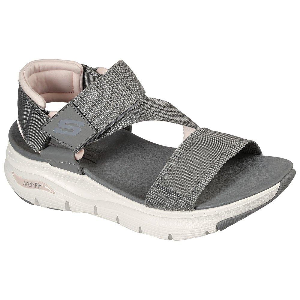 Skechers Arch - Pop Retro Sandals in Gray | Lyst
