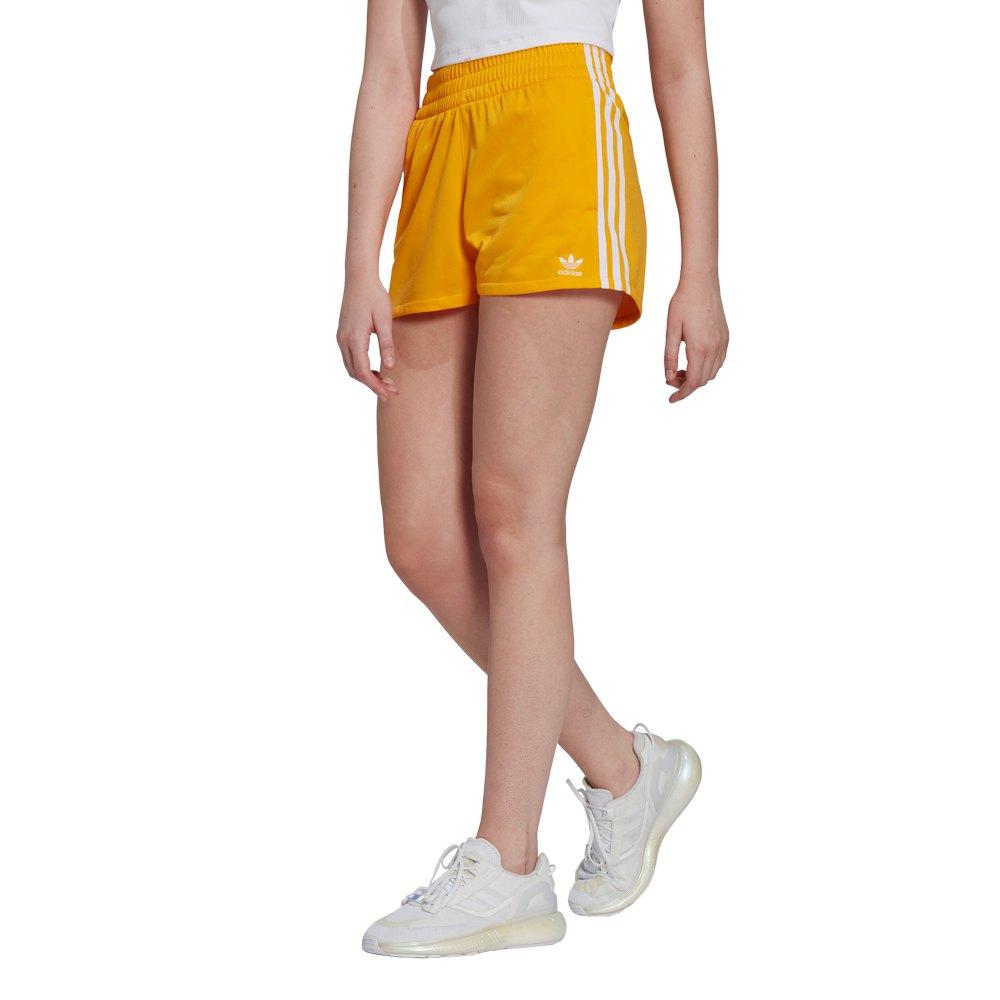 Adidas 3 stripe clearance shorts womens yellow