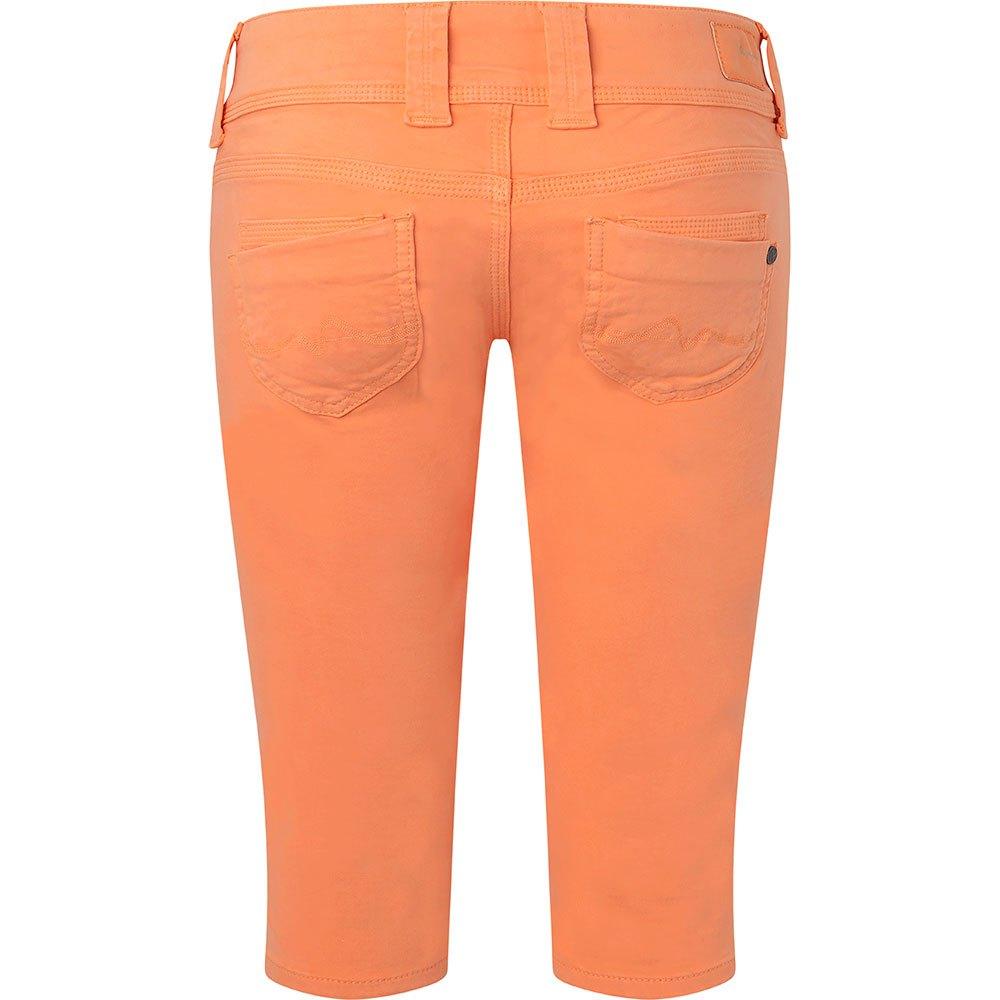 Pepe Jeans Venus Crop 3/4 Shorts in Orange | Lyst