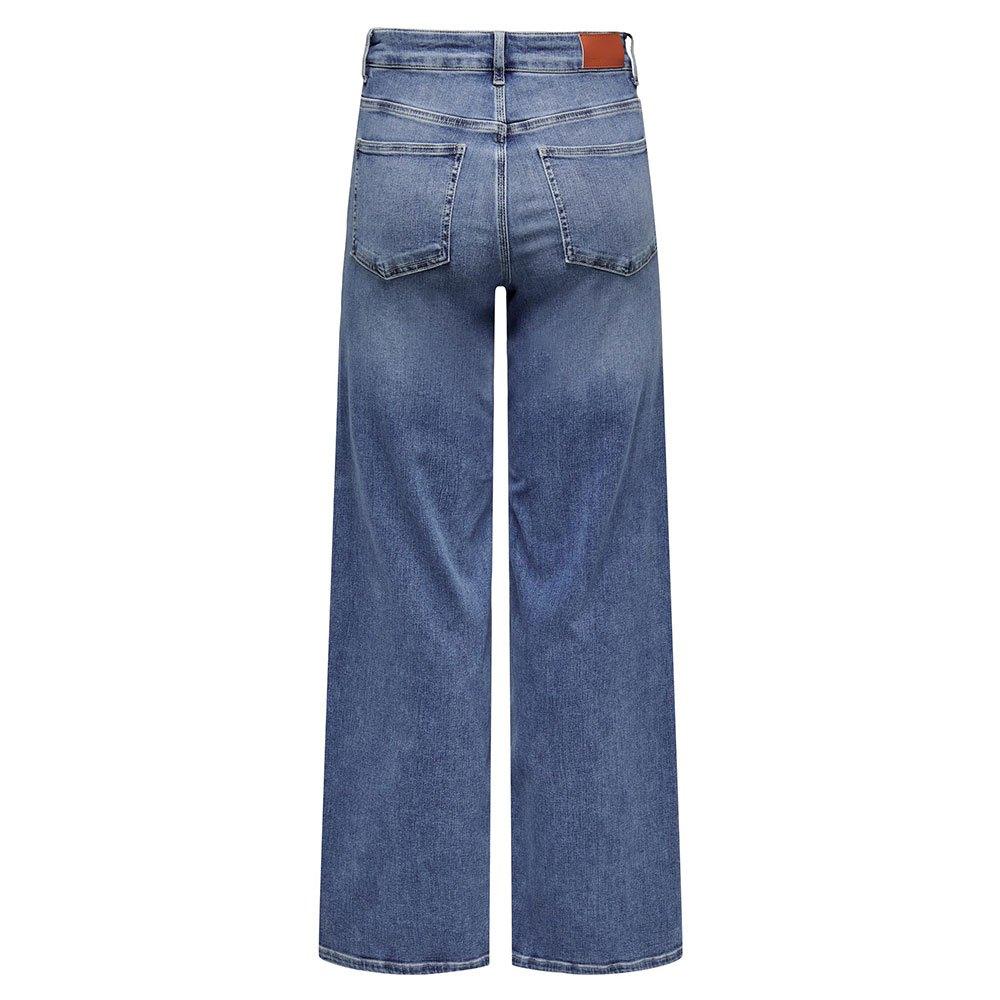 ONLY Adison Blush Wide Leg Fit Cro372 High Waist Jeans in Blue | Lyst