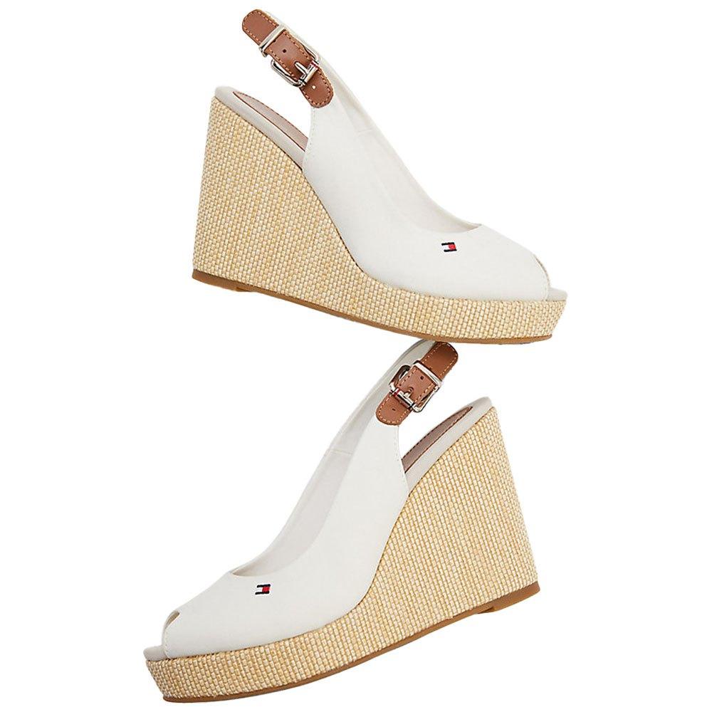 Tommy Hilfiger Iconic Sling Wedge in White | Lyst