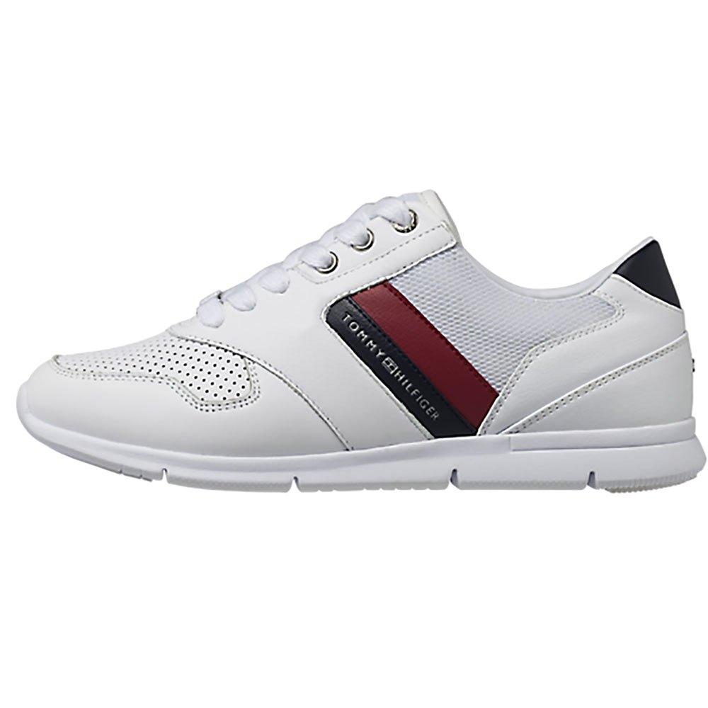 tommy hilfiger perforated leather trainers