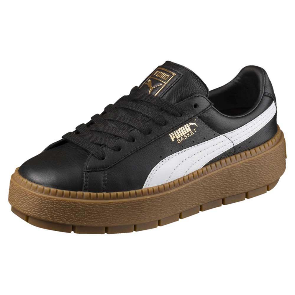PUMA Platform Trace Sneakers In Black With Gum Sole in White - Save 17% ...