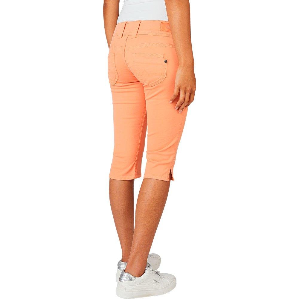 Pepe Jeans Venus Crop 3/4 Shorts in Orange | Lyst
