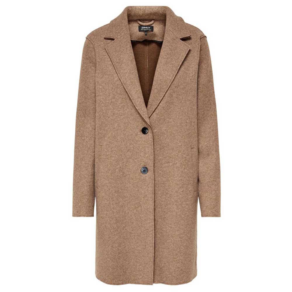 ONLY Carrie Bonded Coat in Brown | Lyst
