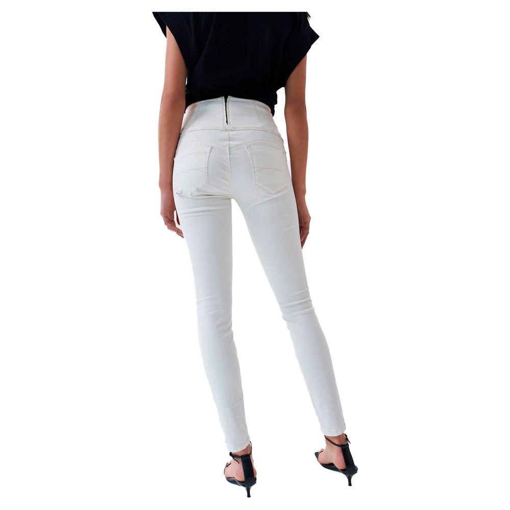 Salsa Jeans Skinny Diva High Waist Jeans in White | Lyst