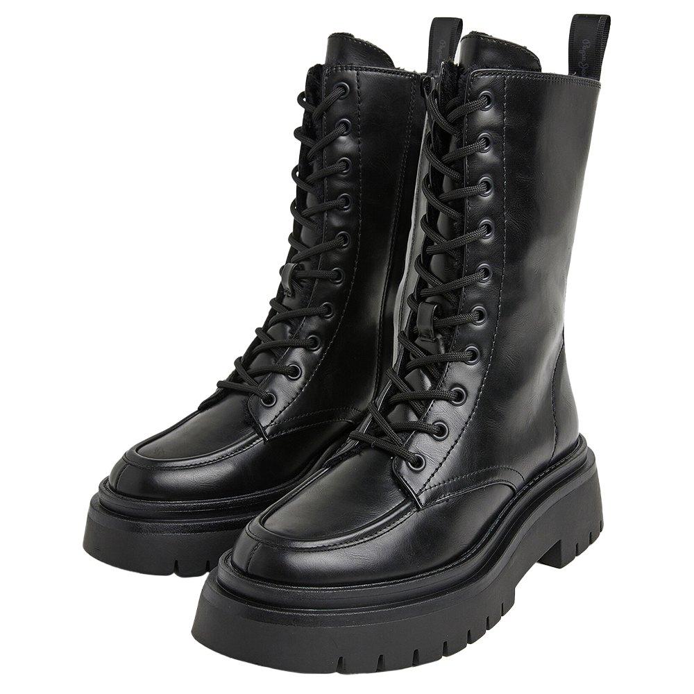 Pepe Jeans Queen Bet Boots in Black | Lyst