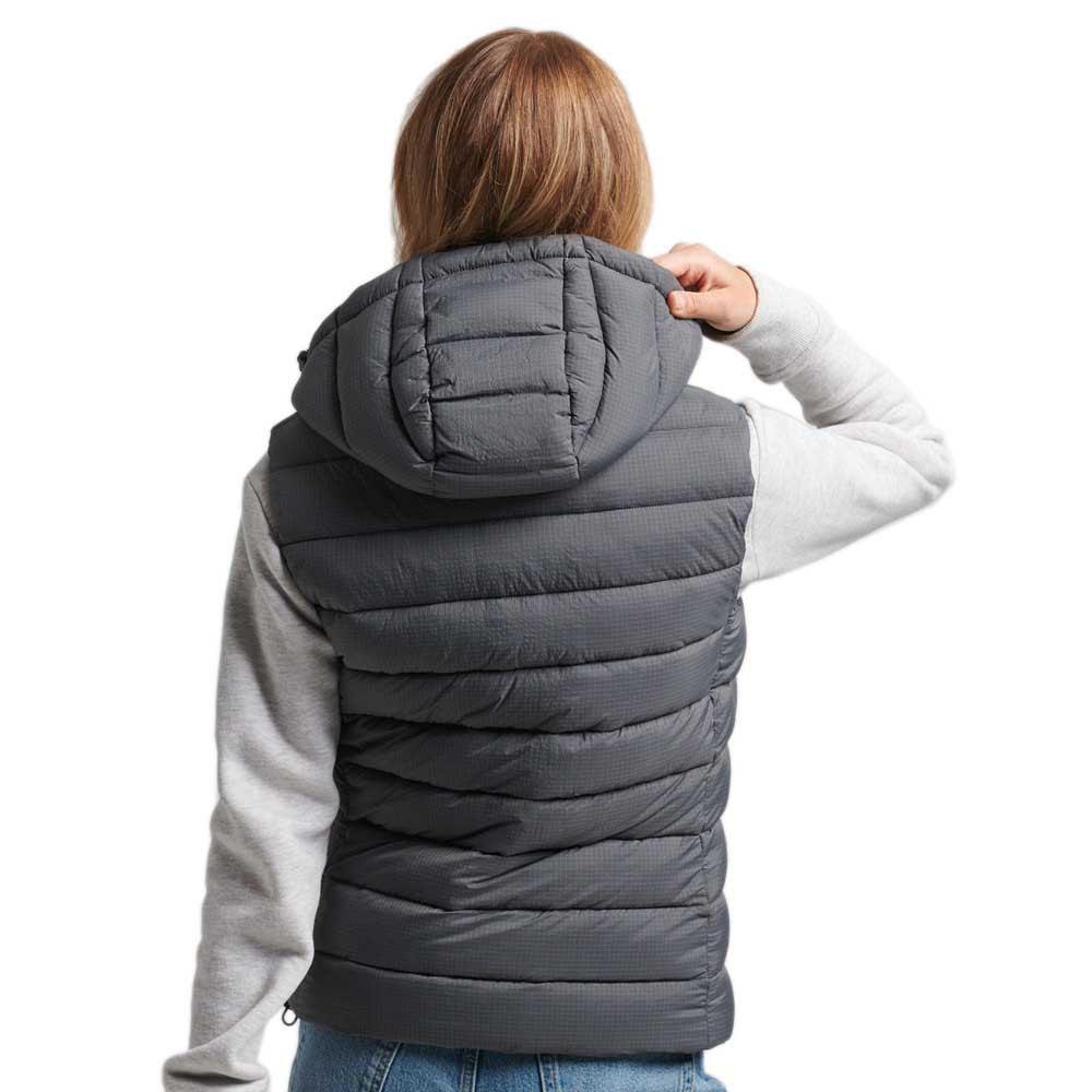 Superdry Code Mtn Fuji Padded Vest in Gray Lyst