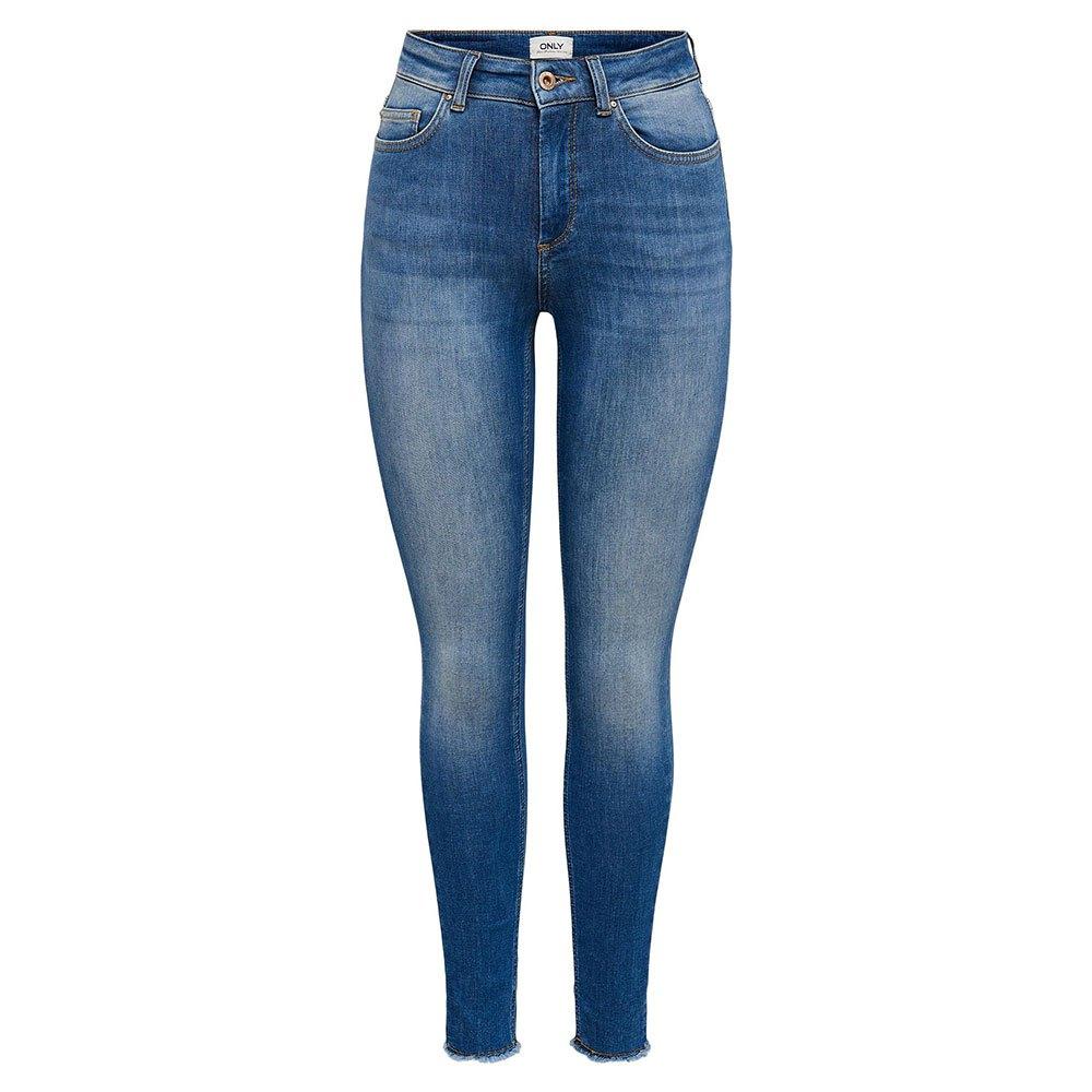 ONLY Blush Id Skinny Ankle Raw Jeans in Blue | Lyst