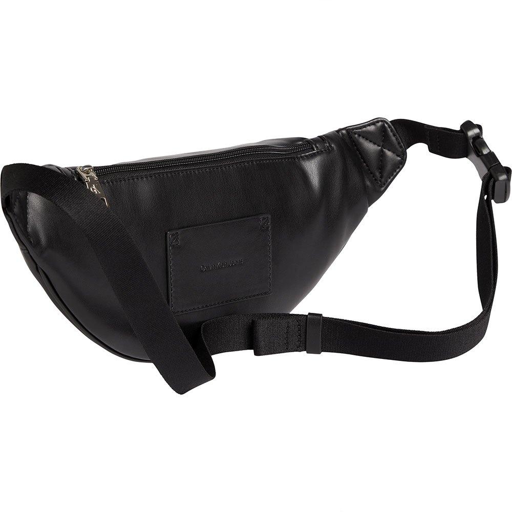 Calvin Klein Leather-trim Monogram Belt Bag in Black