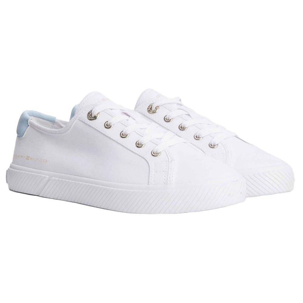 Tommy Hilfiger Essential Canvas Trainers Woman in White | Lyst