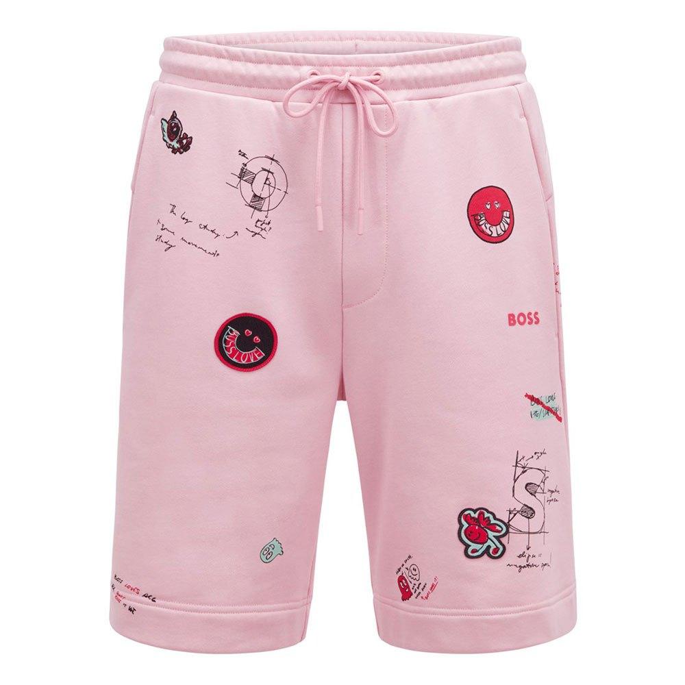 Pink BOSS by HUGO BOSS Fleece Logo Sweatshorts in Light Pastel Red Mens Shorts BOSS by HUGO BOSS Shorts for Men Save 42% 