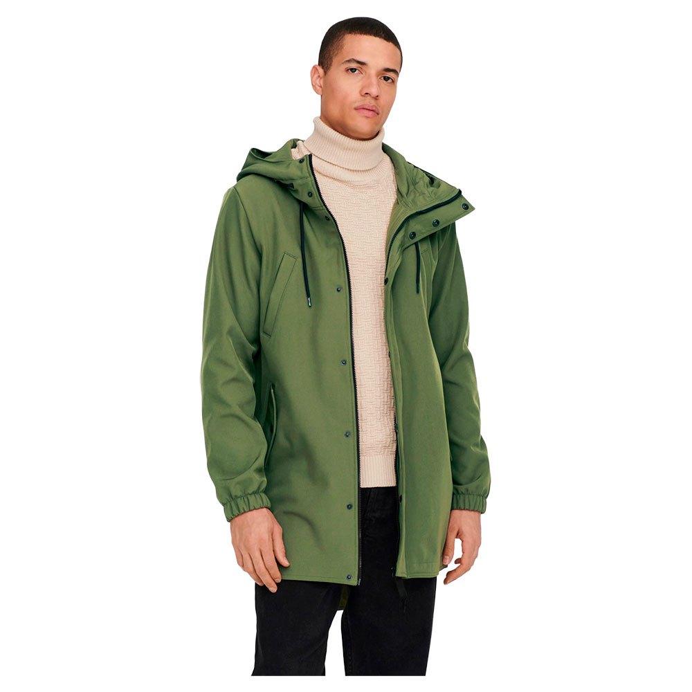 Only & Sons Only & On Hall Hood Ofthell Parka in Green for Men | Lyst